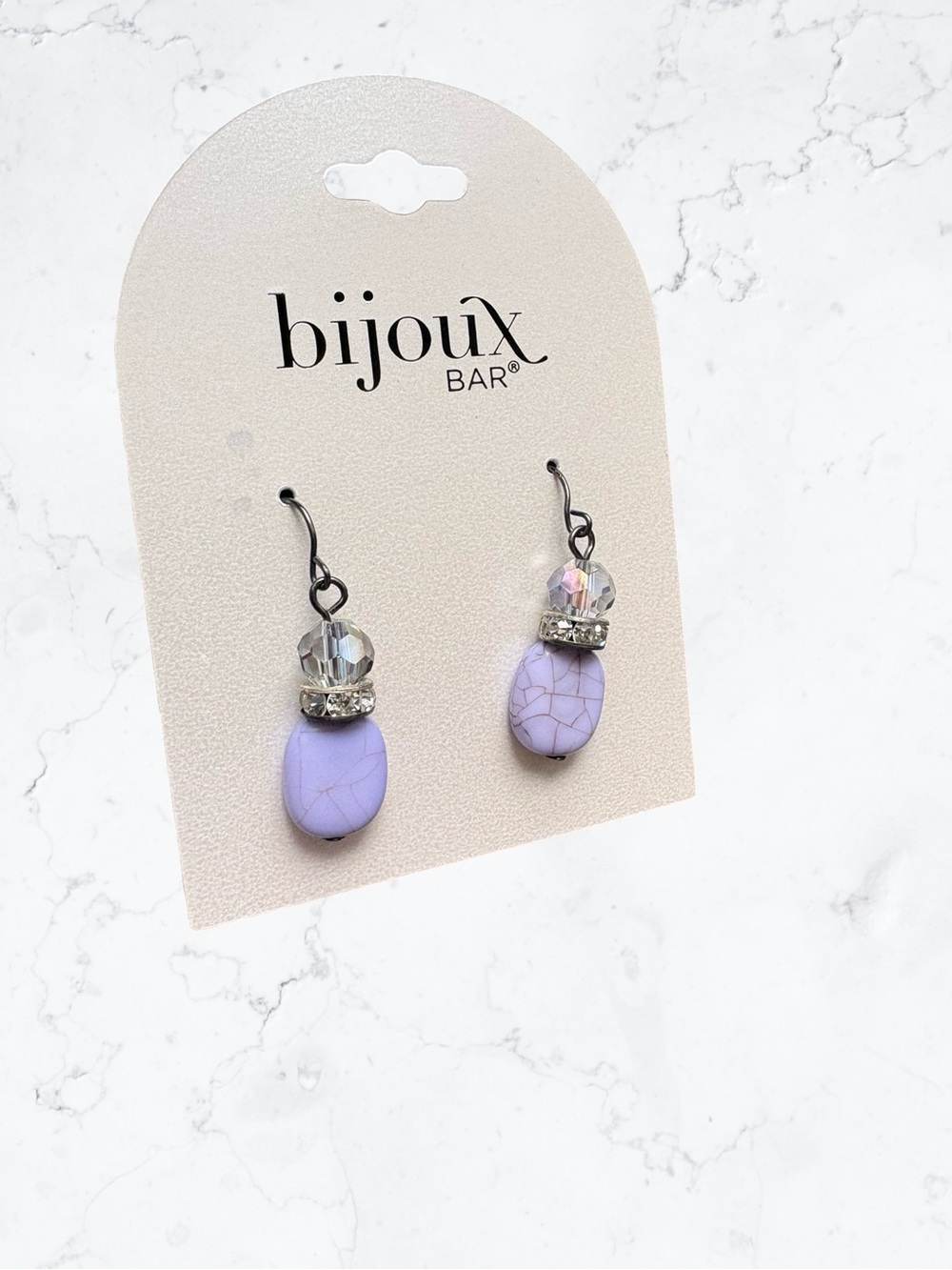 Bijoux Bar Lavender Faux Stone Drop Earrings - Picture 3 of 4